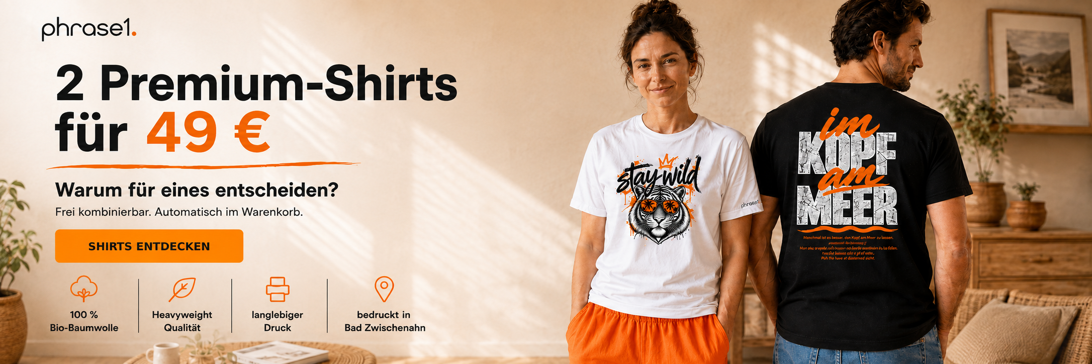 2 Premium-Shirts für 49 Euro – frei kombinierbar